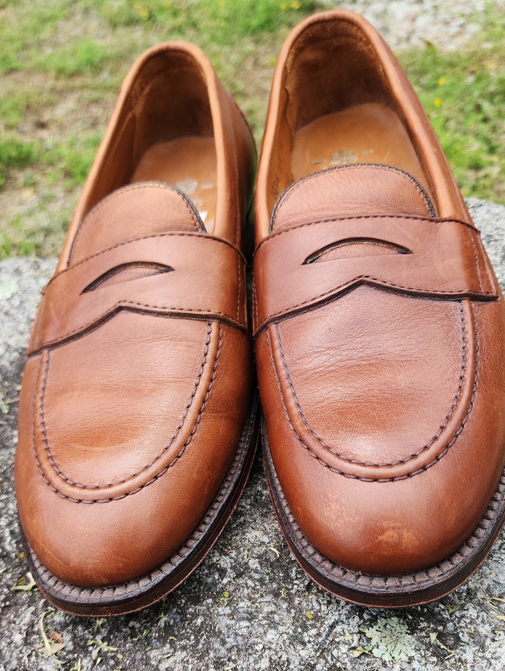 Alden Model 9696 Men's Leather Penny Loafers in Cognac size 8.5 - Picture 16 of 16